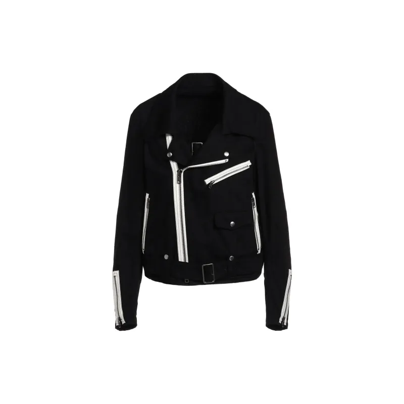 Yohji Yamamoto Belt detail Cotton Biker Jacket-1