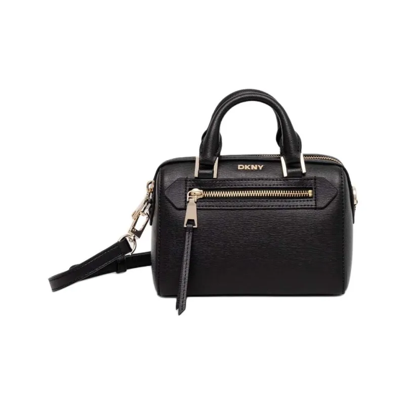 DKNY Leather Shoulder Bag Crossbody Bag Handbag Small Size Women's Black-0