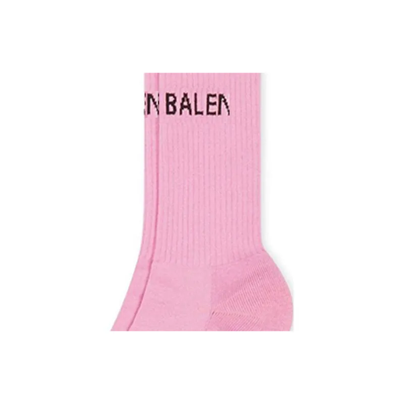 Balenciaga FW22 Mid-Calf Socks Slim Fit Women's 1 Pack Pink-1