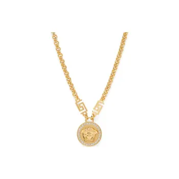VERSACE Crystal Cotton Necklaces Women's Gold