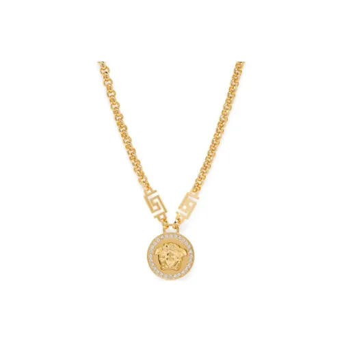 VERSACE Crystal Cotton Necklaces Women's Gold