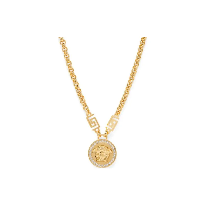 VERSACE Crystal Cotton Necklaces Women's Gold-0
