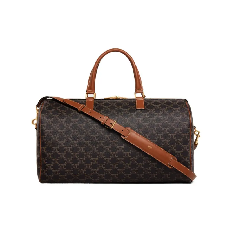 CELINE Fabric With Cow Leather Shoulder Bag, Crossbody Bag, Handbag, Travel Bag Medium Size Women's Tawny-2