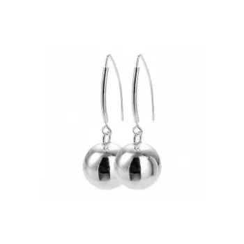 Stone Edge Poly Foot Silver 990 Sterling Silver Hoop Earrings Unisex