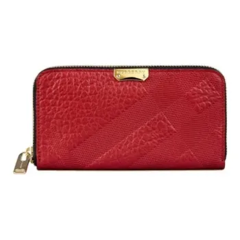 Burberry Leather Wallet Women's Red