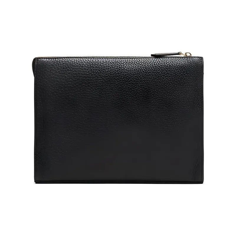FENDI Cow Leather Clutch Unisex Black-3