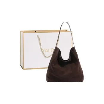 Yalu Matte Cowhide Leather Shoulder Bag Women's Coffee/Brown