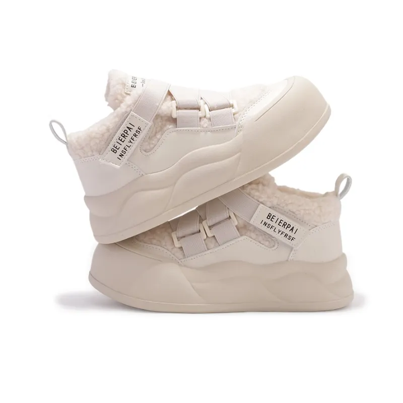 Shen Linsen Cushioning, Slip Resistant, And Abrasion Resistant Mid Top Casual Shoes Women's Beige-3