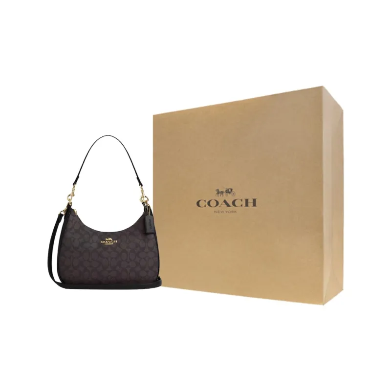 COACH Teri Coated Canvas Crossbody Bag Shoulder Bag Large Size Women's Black-8