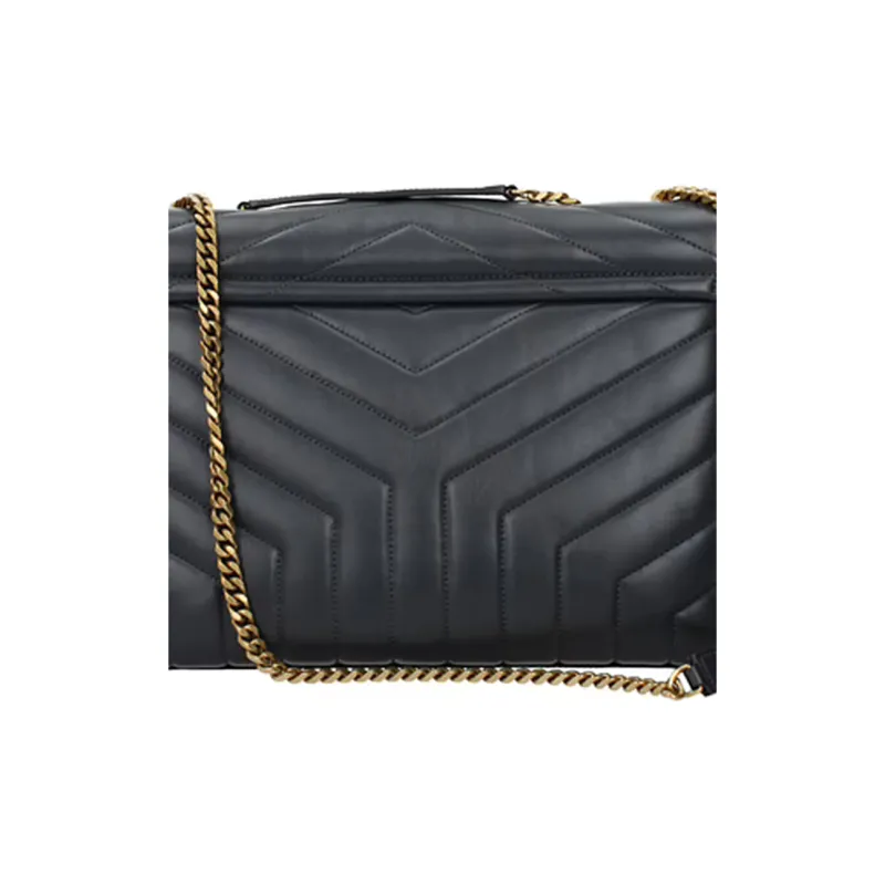 SAINT LAURENT LOULOU Leather Chain Crossbody Bag, Shoulder Bag Medium Size Women's-3