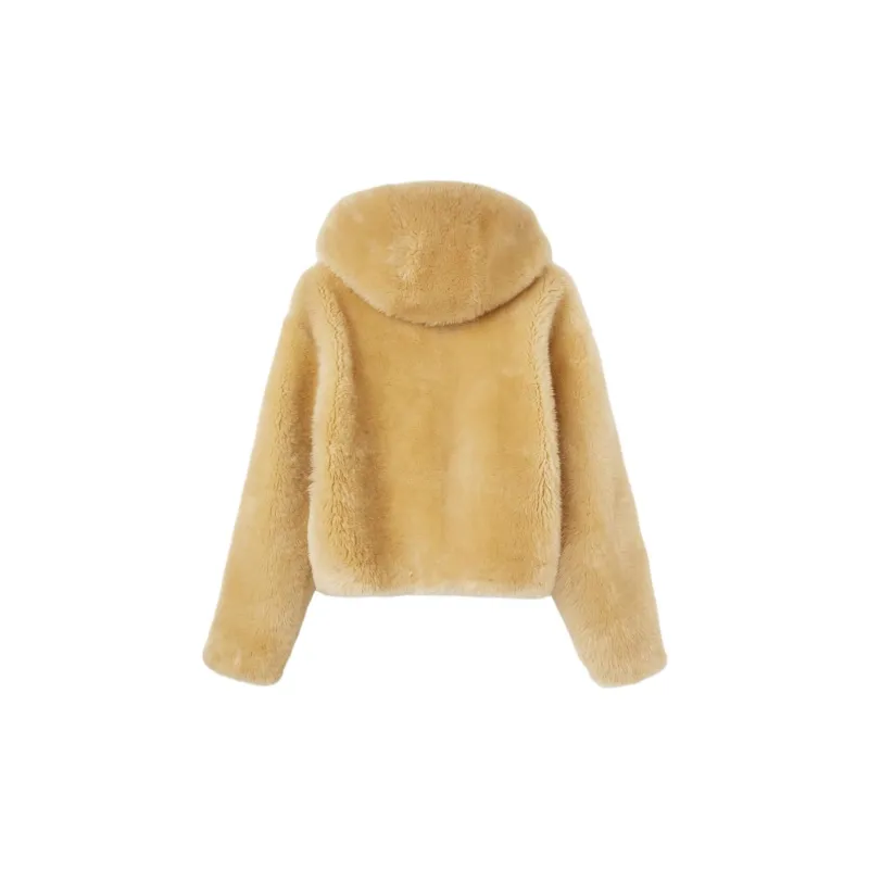 Loro Piana FW24 Velvet-feel Coat Women's Cream Cashmere Mixed Color-1