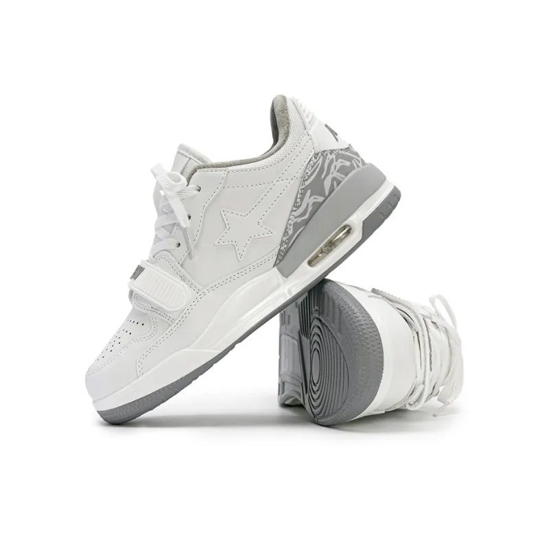 WELKIN&WZWJ Stars Collection White Sneakers Slip-Resistant Height Increasing Low-Top Skateboard Shoes Unisex-16