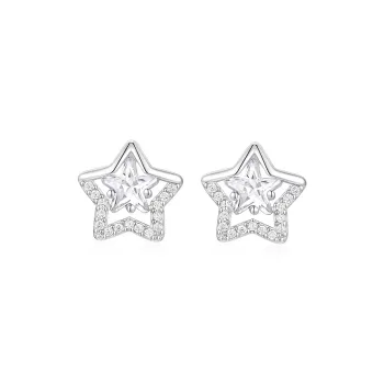 KADER 925 Sterling Silver Stud Earrings Women's Silver