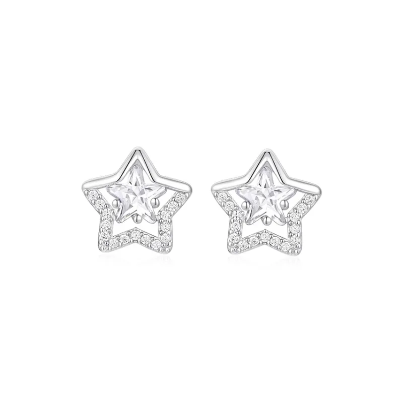 KADER 925 Sterling Silver Stud Earrings Women's Silver-0