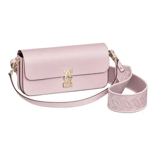 CARTIER C De Cartier Collection Calfskin Shoulder Bag Crossbody Bag Women's Pink