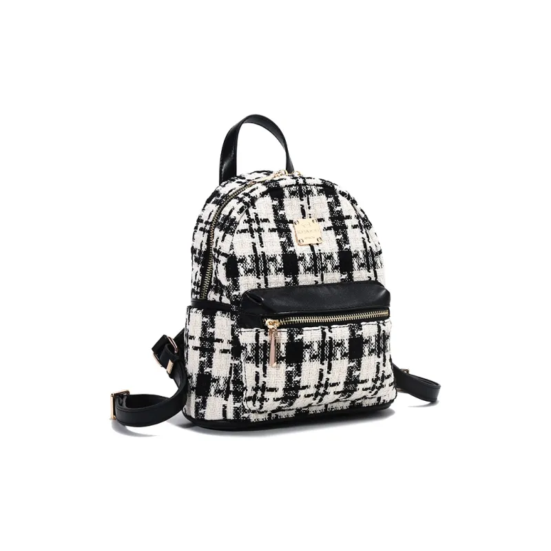 Carit&Koty Fabric PU Polyurethane Backpack Regular Women's Black-1