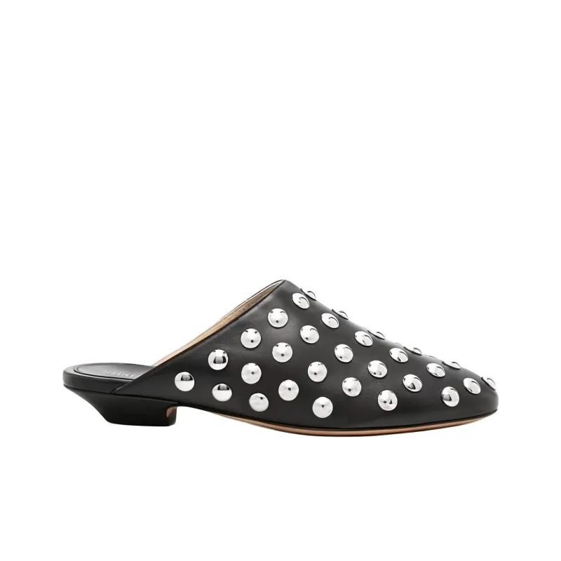 KHAITE The Otto Stud-embellished Leather Mules-1