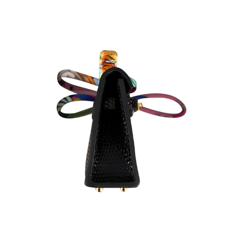 HERMES Kelly Twilly Lizard Skin Pendant Charm With Pendant Women's Black-1