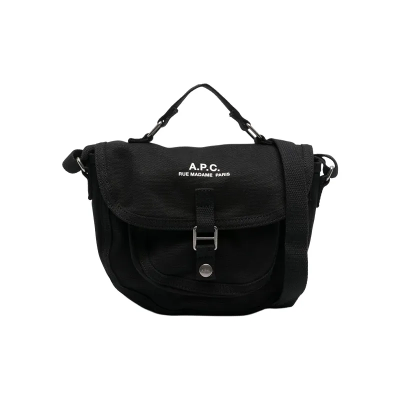 A.P.C Logo Printed Foldover Top Messenger Bag-0