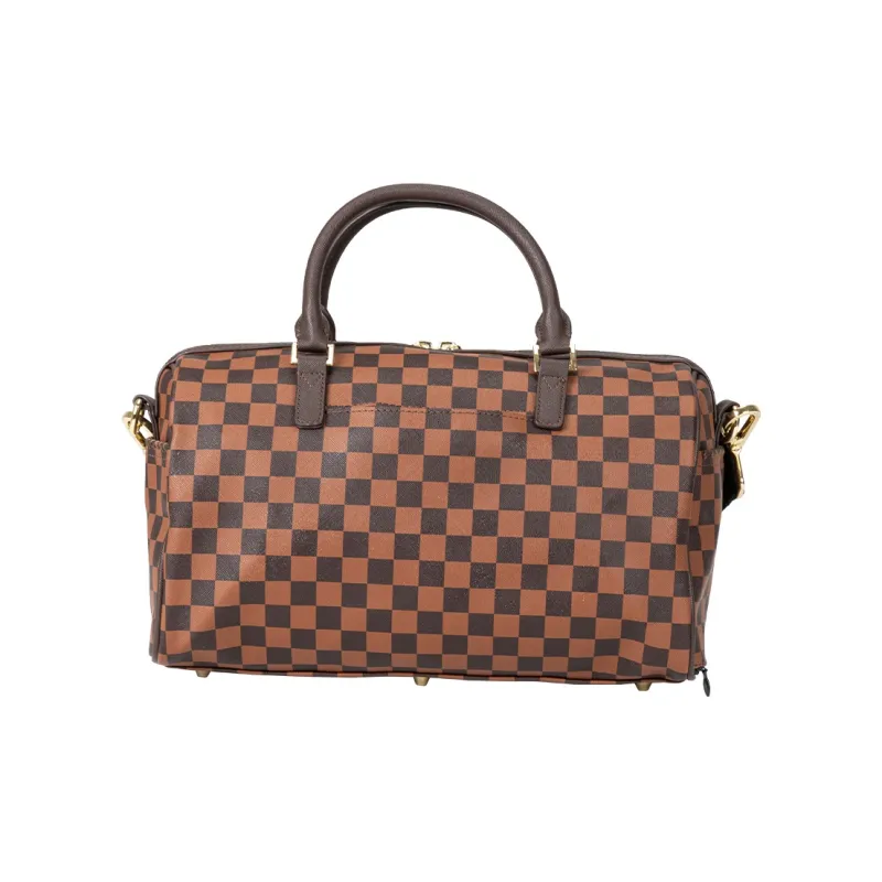 SPRAYGROUND PVC Boston Bag, One Shoulder Handbag Unisex Brown-4