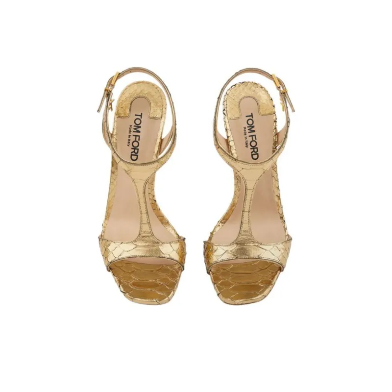 TOM FORD 115mm Chain-heel Leather Sandals-3