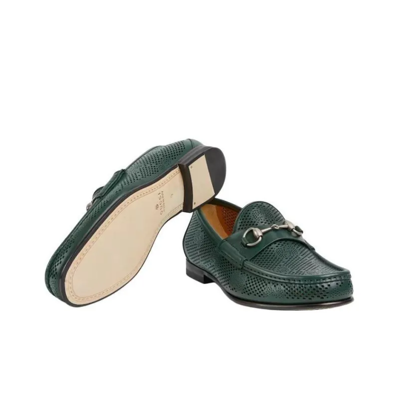 GUCCI Horsebit 1953 Loafers Men's Green-5