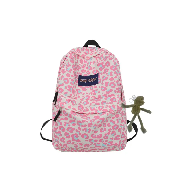 KAMLUI Nylon Backpack Regular Unisex Leopard Pink Black Blue-1