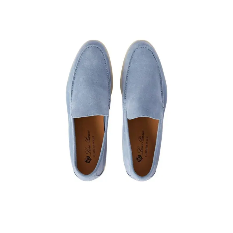 Loro Piana Summer Walk Loafers Men's Blue-4