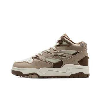 XTEP New Light Anti Slip Wear Resistant High Top Skateboard Shoes Men's Beige Brown