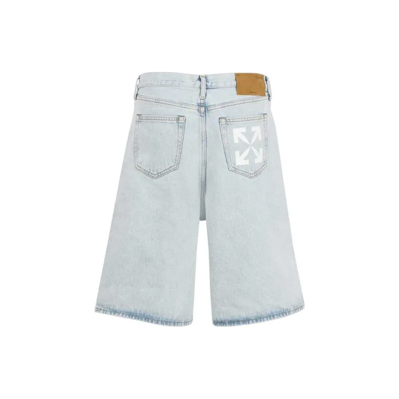 OFF WHITE Logo Patch Denim Shorts-1