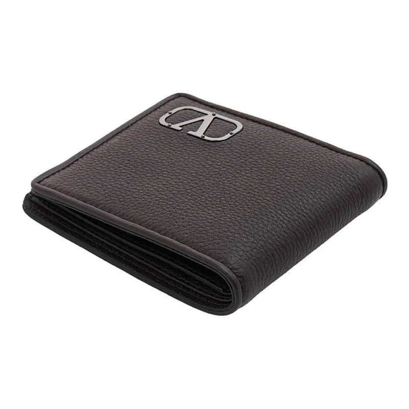 Valentino Calfskin Wallet Men's Dark Brown-3