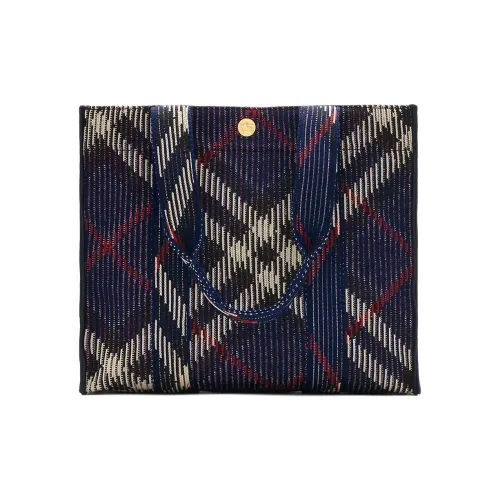 Burberry Polyamide Tote Bag Shopping Bag Handbag Small Size Women's Blue