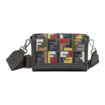 FENDI Calfskin Shoulder Bag Crossbody Bag Men's Multicolor
