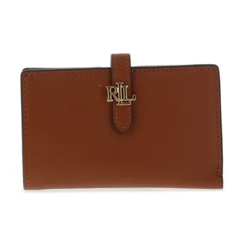 Ralph Lauren Leather Wallet Medium Size Women's Gold Brown