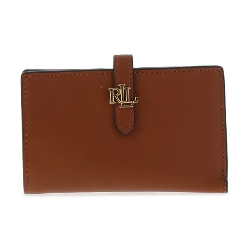 Ralph Lauren Leather Wallet Medium Size Women's Gold Brown
