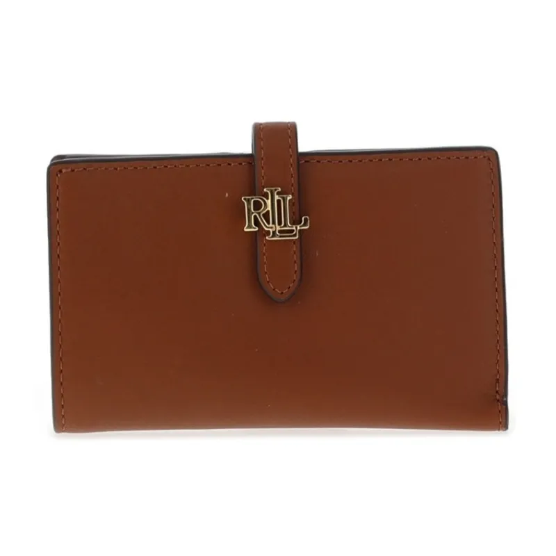 Ralph Lauren Leather Wallet Medium Size Women's Gold Brown-0