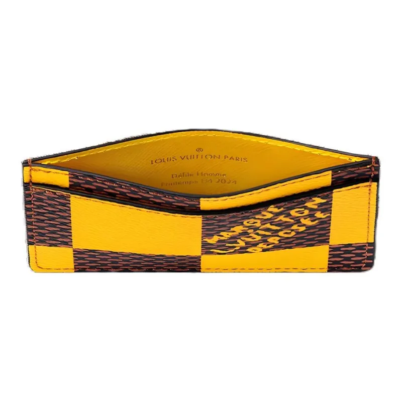 LOUIS VUITTON Porte Cartes Simple Damier Pop Jaune Mat-2