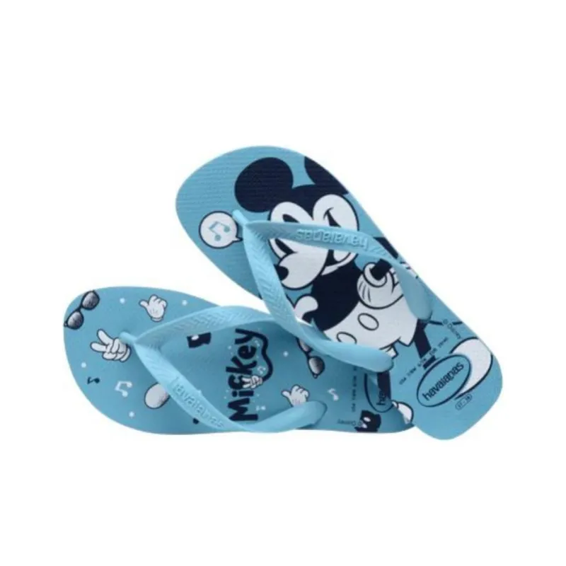 Disney x Havaianas Rubber Sole Abrasion Resistant Flip Flops Men's Blue-3