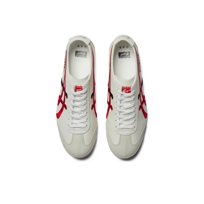 Onitsuka Tiger MEXICO 66 Anti Slip Wear Resistant Low Top Casual Shoes Unisex White Red-3