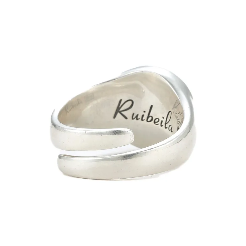 Ruibeila 990 Silver Full Silver Ring Unisex-4
