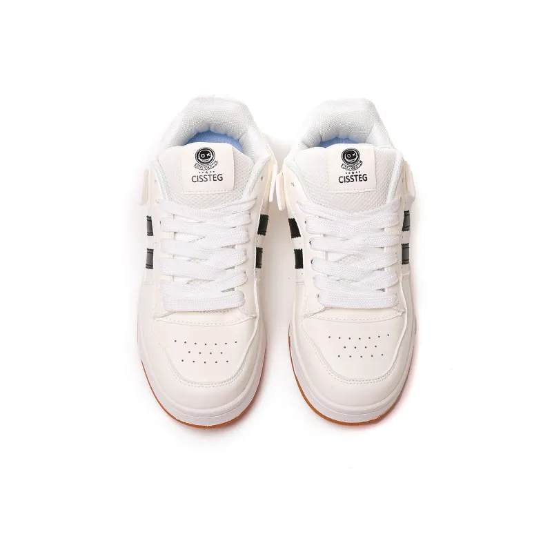 DD&OO Warm Wear-Resistant Lightweight Breathable Low-Top Skateboard Shoes Unisex White-9