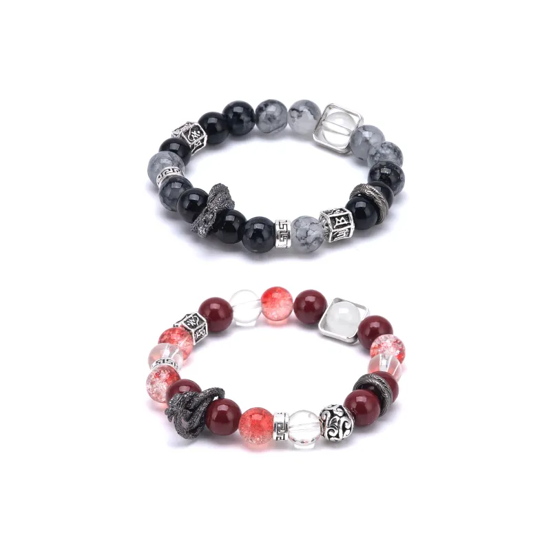 BLESSED BULLET Colored Glaze Jade Bracelets Unisex-6