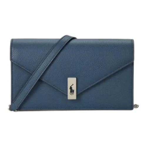 Polo Ralph Lauren Cow Leather Shoulder Bag Crossbody Bag Women's Blue