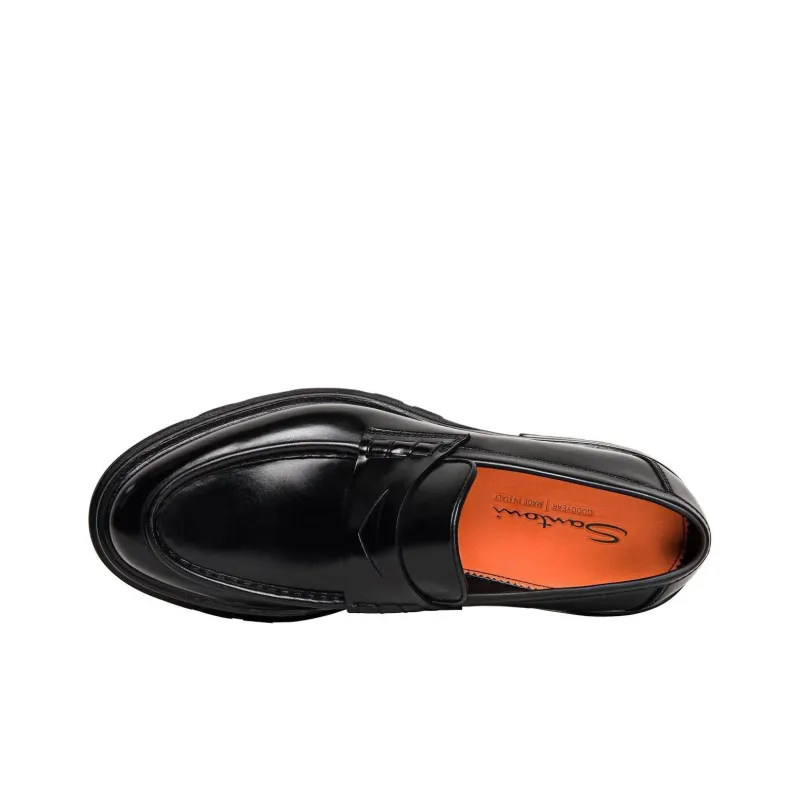 Santoni Lug sole Leather Penny Loafers-3