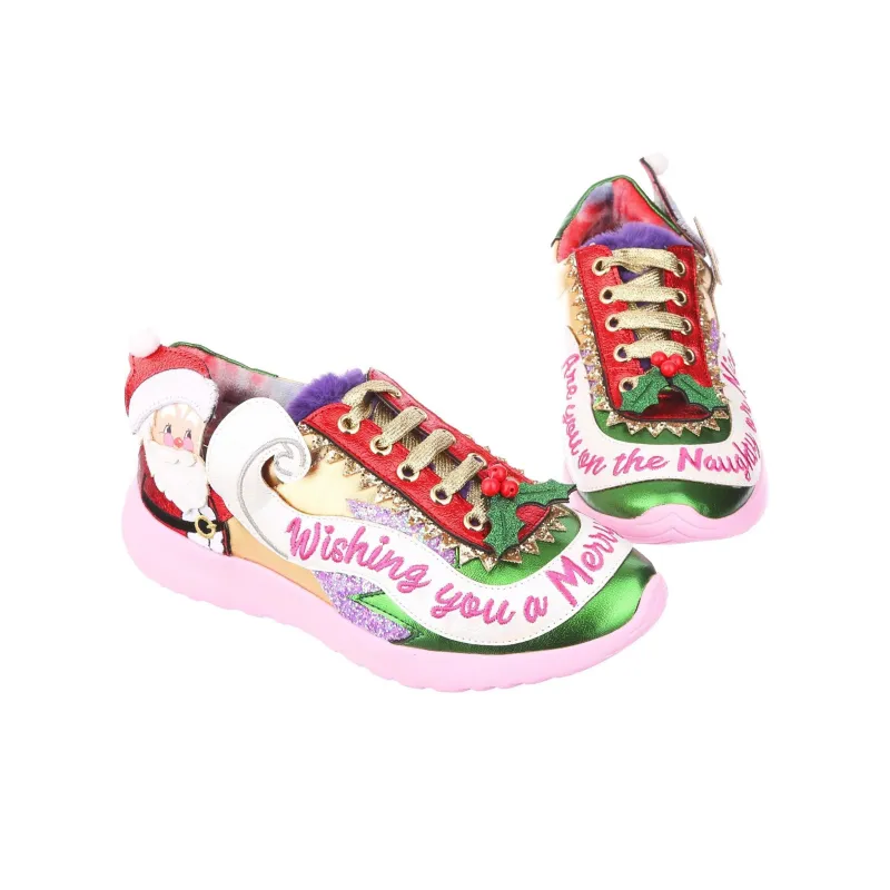 IRREGULAR CHOICE Checking It Twice Low-Top Casual Shoes Women's Pink-3