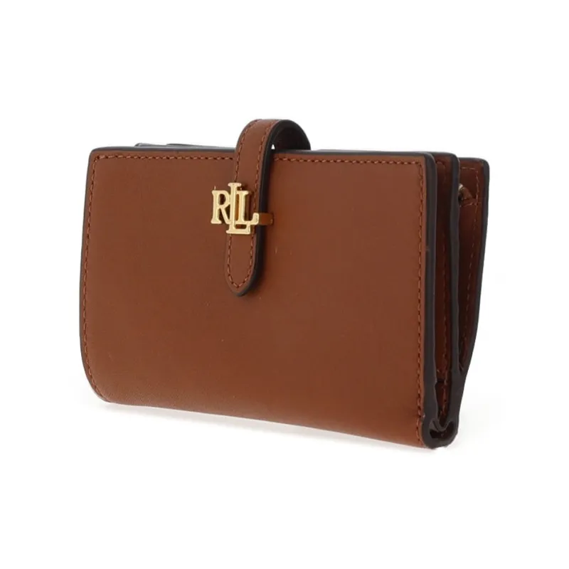 Ralph Lauren Leather Wallet Medium Size Women's Gold Brown-1