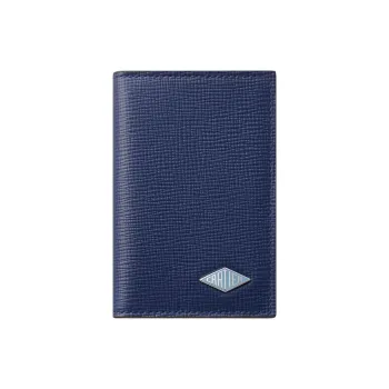 CARTIER Calfskin Card Holder Men's Dark Blue