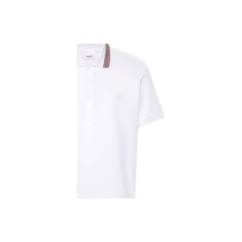 Burberry Logo Embroidered Short Sleeved Polo Shirt-5