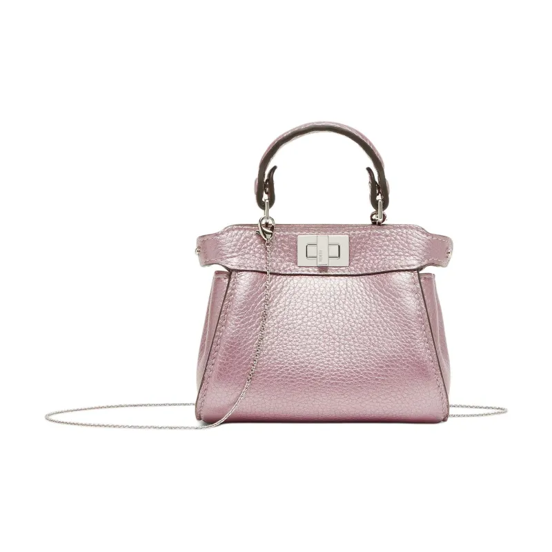 FENDI Peekaboo Calfskin Shoulder Bag, Crossbody Bag, Handbag Extra Mini Women's Pink-0