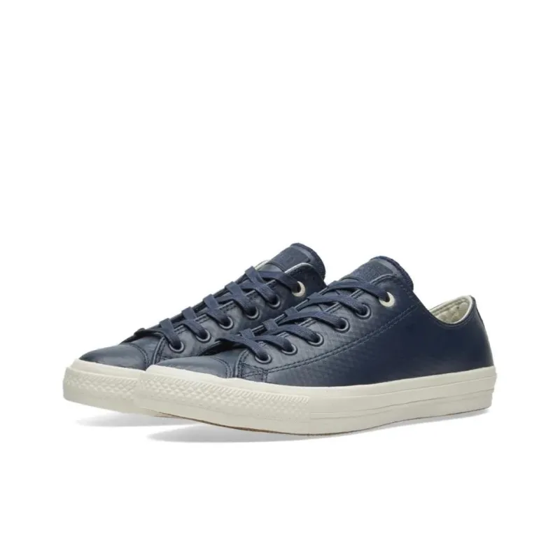 Converse Anti Slip Wear Resistant Low Top Canvas Shoes Unisex Blue-1